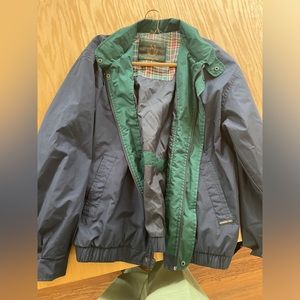 Members Only Windbreaker Zip-Up Jacket Large Navy Blue and Green